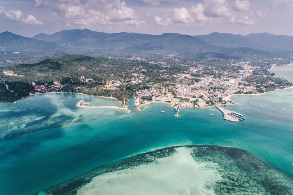 lua de mel Tailândia - vista aérea da costa de Koh Samui